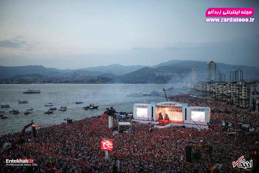 تجمع بزرگ هزاران نفر از هواداران محرم اینجه نامزد انتخابات ریاست جمهوری ترکیه در ازمیر