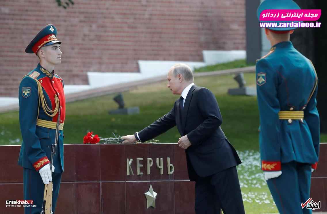 ولادیمیر پوتین رئیس جمهور روسیه در مراسم یادبود سالگرد تهاجم نازی ها
