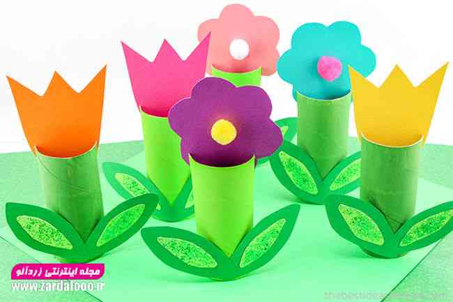 ایده ساخت گل های زیبا با کاغذ و مقوا برای کودکان