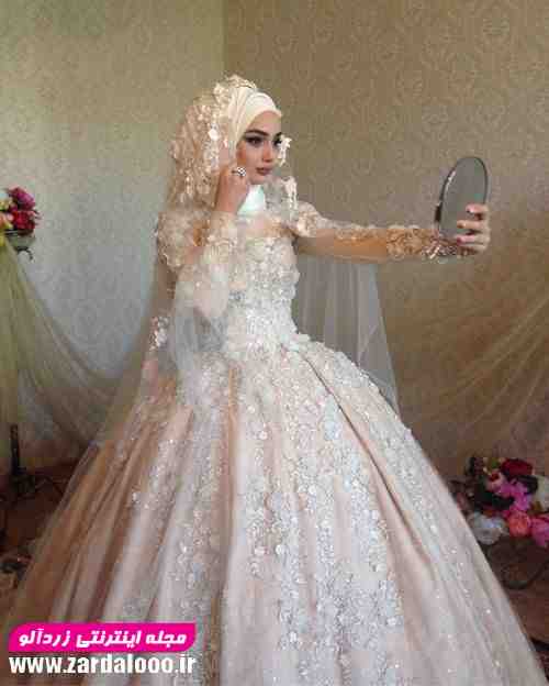 مدل لباس عروس با حجاب پوشیده