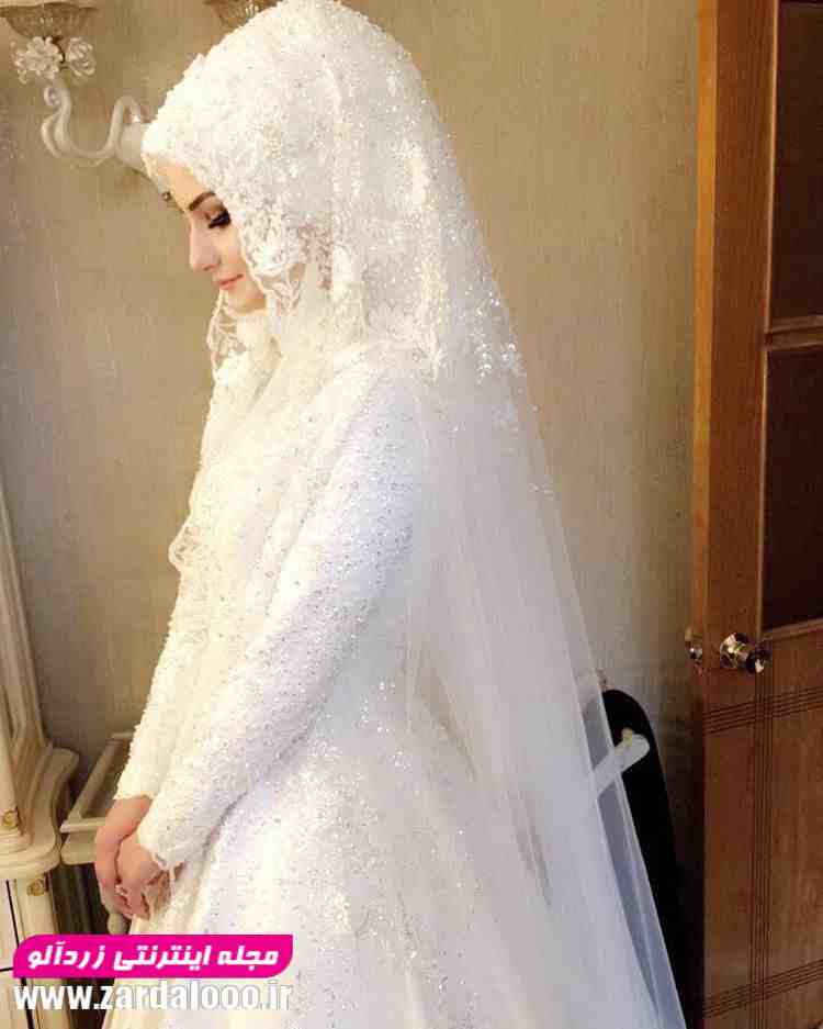 لباس عروس پوشید و با حجاب 2018