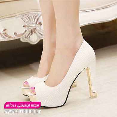 کفش های مجلسی دخترانه - عکس کفش زنانه پاشنه بلند  - کفش عروس پاشنه بلند سفید 