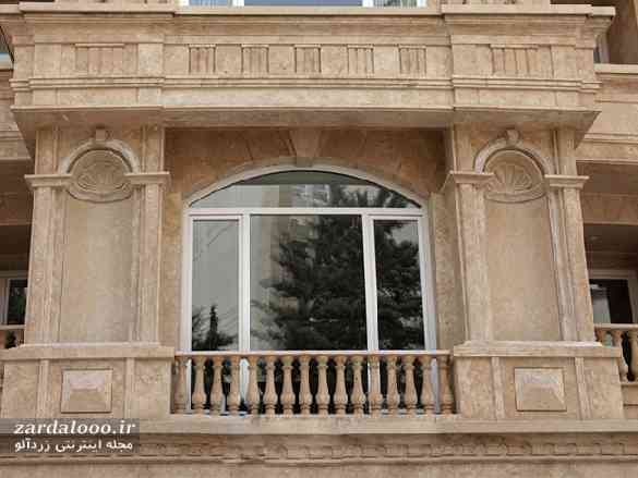 نماهای سنگی ساختمان - نمای سنگ دور پنجره - نمای ساختمان کلاسیک