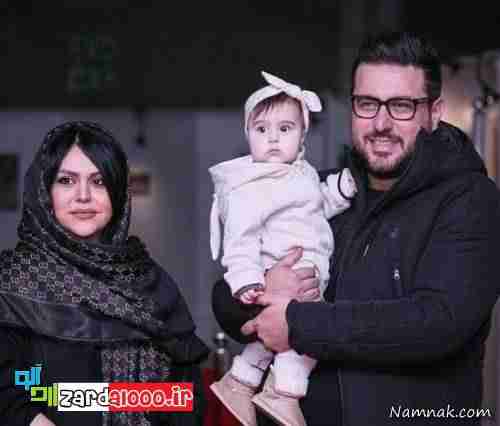 محسن کیایی در کنار همسر و دخترش رز