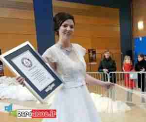 بلندترین لباس عروس دنیا + عکس !